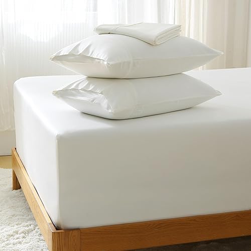 Miniatura 1 de GOKOTTA Sábanas de bambú de lujo con correas elásticas en las esquinas, bolsillo extra profundo de 24 pulgadas, enfriamiento para personas que