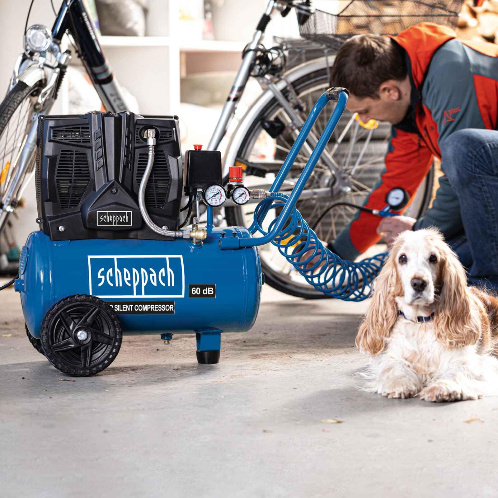 Scheppach Compresseur Bicylindre Super Silencieux HC25Si | 1100W | Cuve 24L