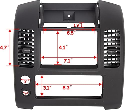 Miniatura 3 de ECOTRIC Consola central delantera compatible con Nissan Frontier 2005-2016, tapa central frontal para panel de instrumentos, bisel de repuesto para