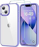 Vista 48 de HOOMIL Funda para iPhone 12/iPhone 12 Pro con 2 protectores de pantalla de vidrio templado, sin amarillamiento, protección contra caídas, arañazos