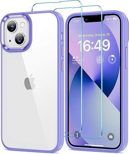 Miniatura 48 de HOOMIL Funda para iPhone 12/iPhone 12 Pro con 2 protectores de pantalla de vidrio templado, sin amarillamiento, protección contra caídas, arañazos,