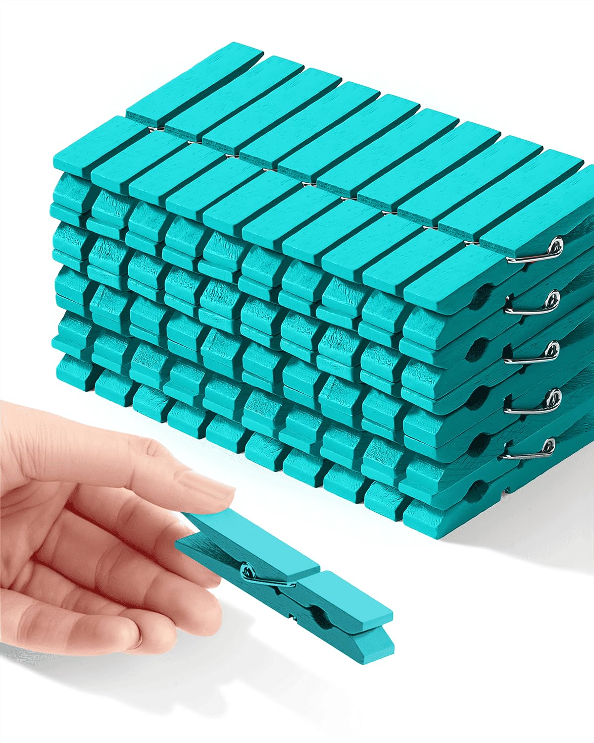 Colored Clothespins, Colorful Clothes Pins Wooden Clips Rainbow Colors 50 Pack Decorative Crafts Pegs Photos Pictures Decoration Clip Clothing Hanging