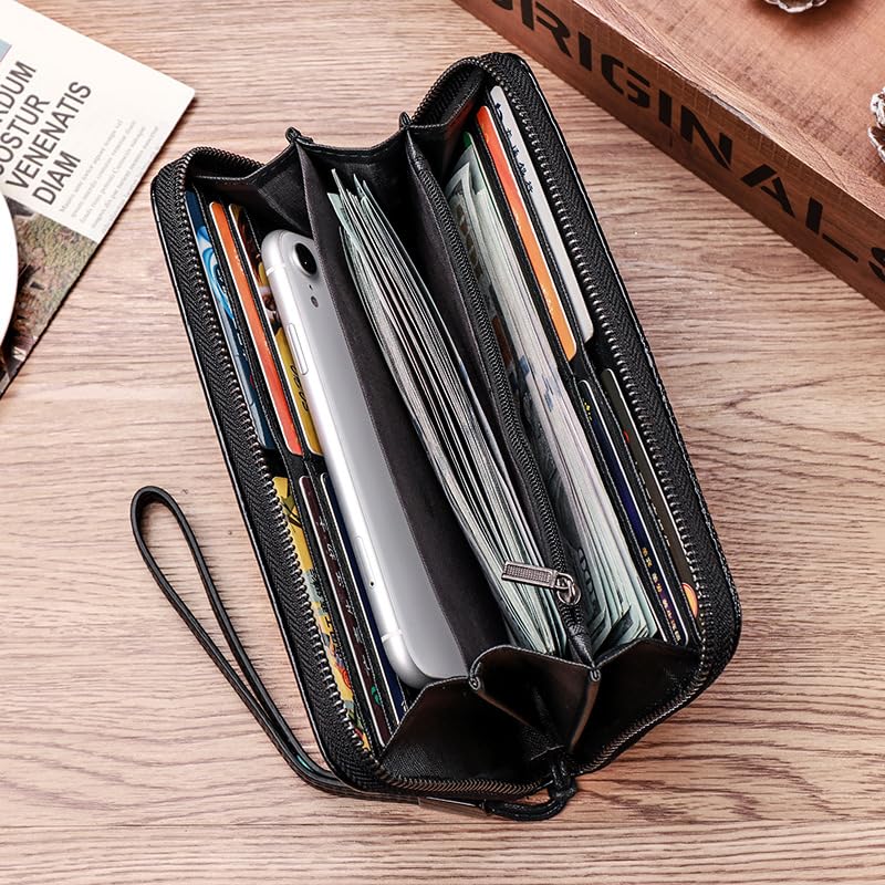 Zipper Long Wallets for Men Personalized Around Wallet Checkbook Cash Credit Card Holder Men Purse Clutch Bag3