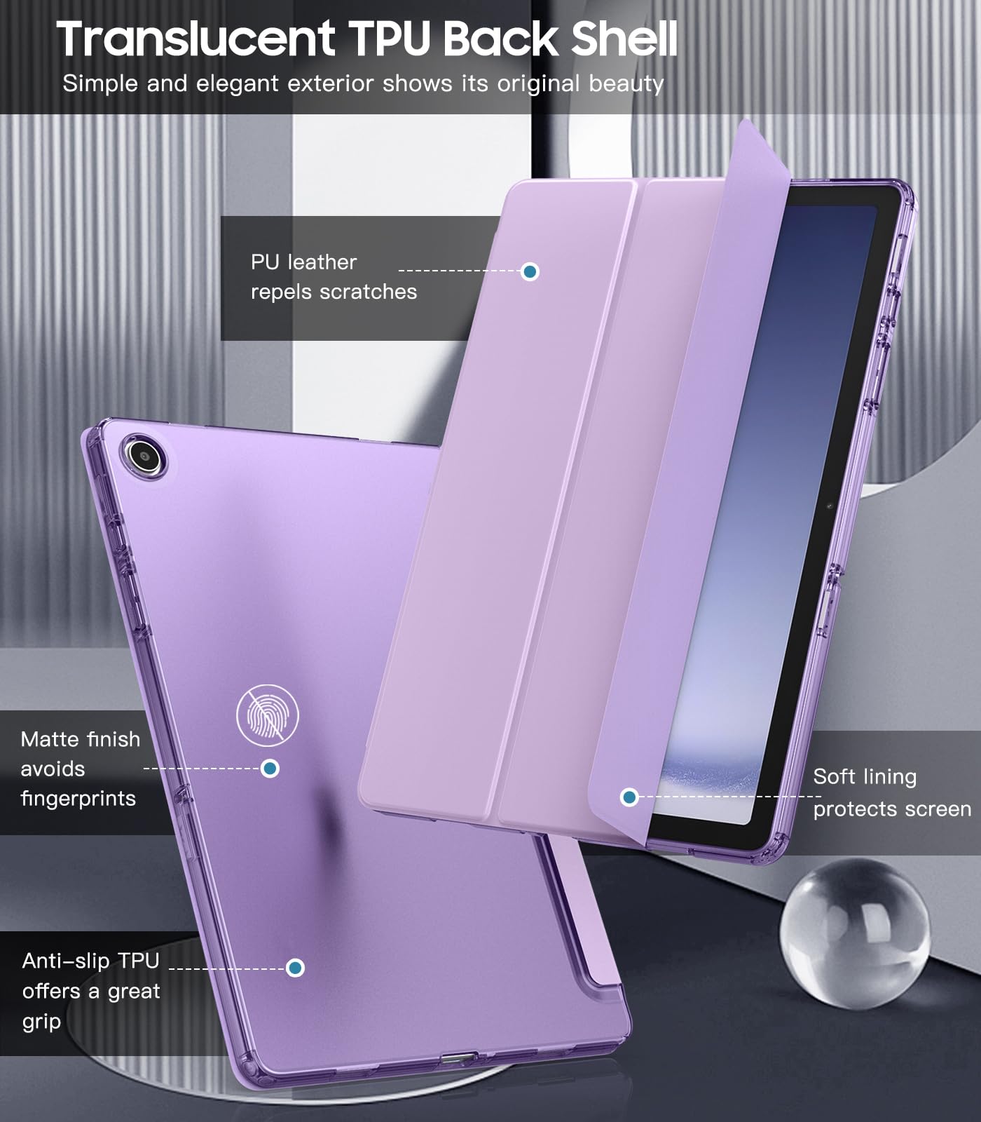 TiMOVO Coque Compatible Galaxy Tab A9+ 11" 2023 SM-X210/X216/X218 - Étui Fin Léger Bleu Marine Avec Support Et Veille/Sommeil