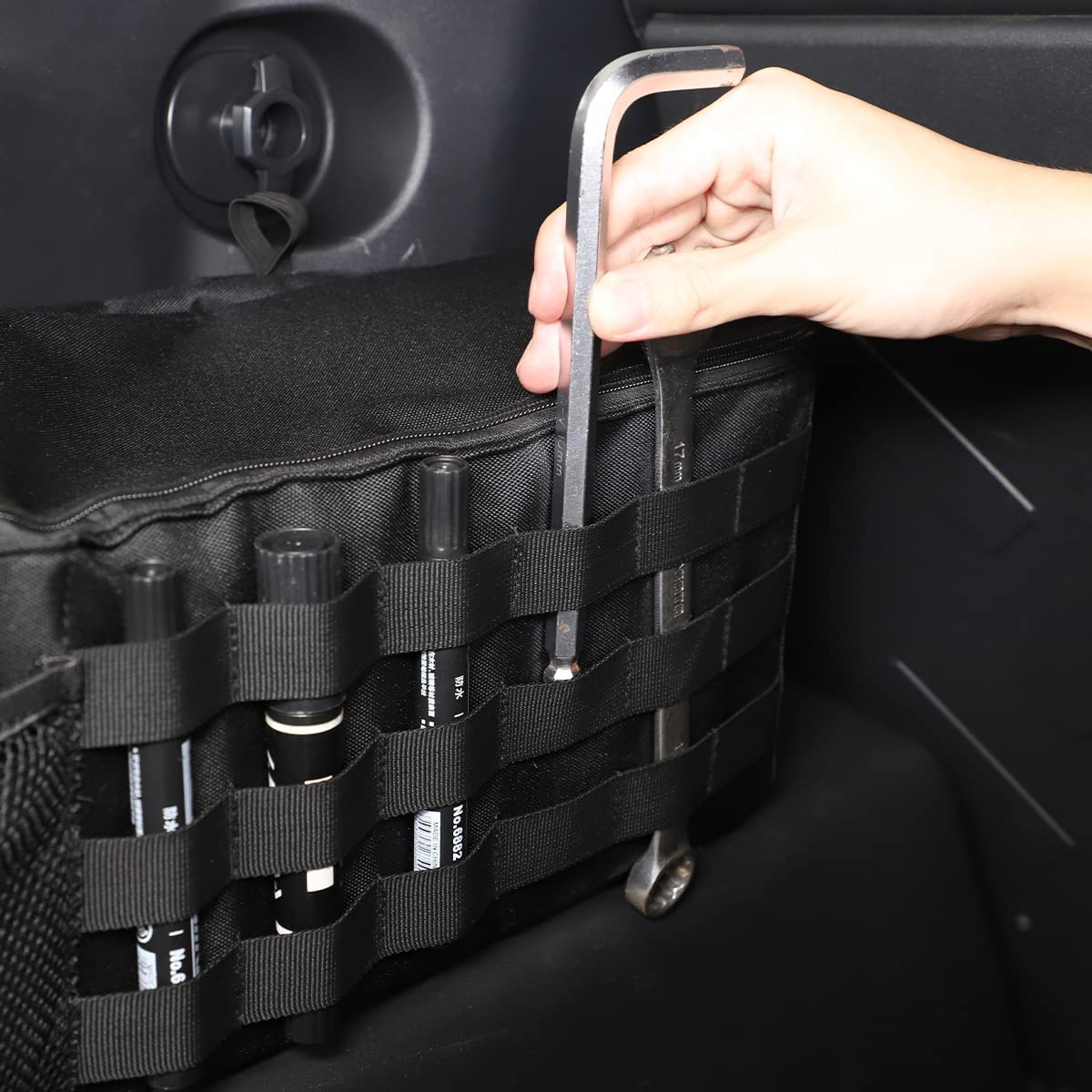 Kofferraum/Heckbox Organizer linke Seite Tablett Oxford-Tuch schwarz Multifunktions-Aufbewahrungsbox für Toyota FJ Cruiser 2007–2021 Auto-Telefonablage (linke Seite, 1 Stück)