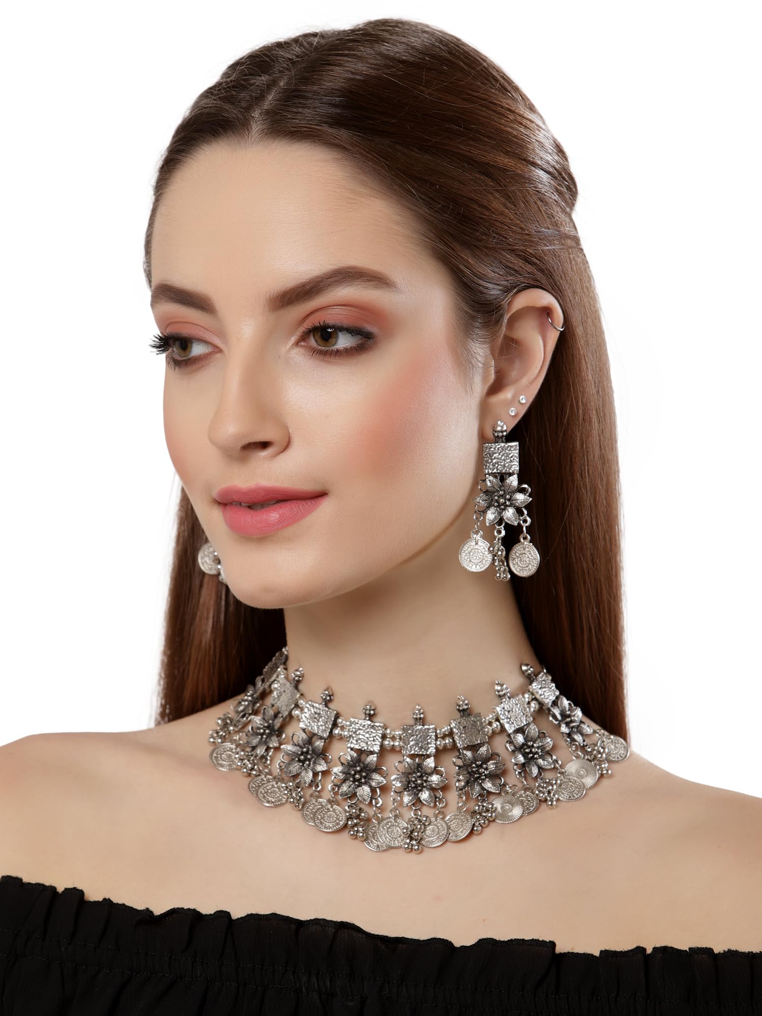 Oxidized Choker Necklace Set