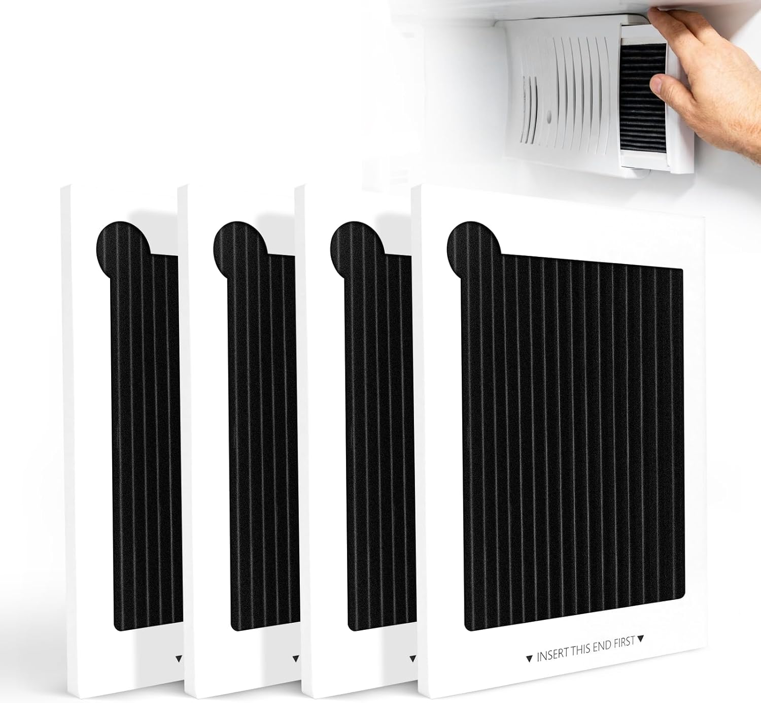 FGFU19F6QFD FGHC2331PFAA 4-PACK Refrigerator Air Filter Replacement for Frigidaire FGHC2331PFCA FGHF2366PFBA FGHS2631PF4A FGHB2867TD0 FGHB2867TF0 FGHB2869LF3 FGHB2869LF4 FGHC2331PF0 FGHC2331PF6