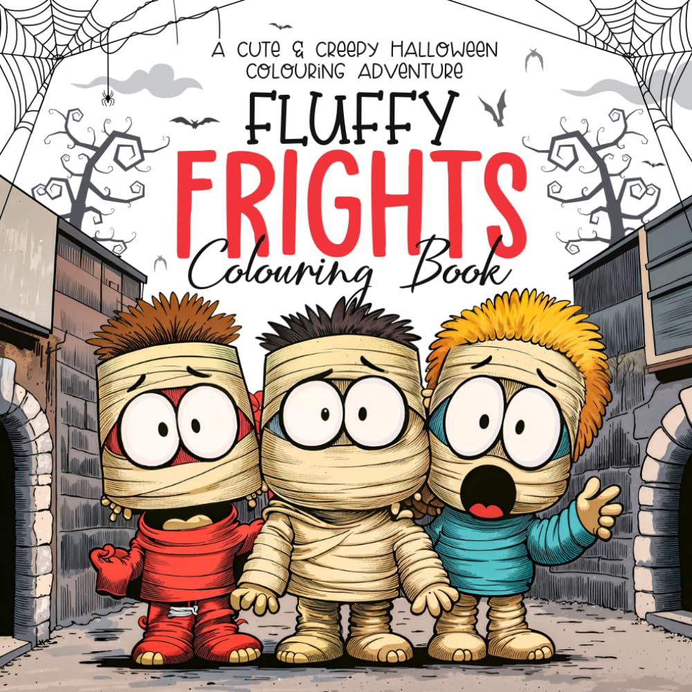 Fluffy Frights Colouring Book: A Cute & Creepy Halloween Colouring Adventure (Children's Colouring Books)