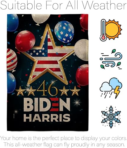 Miniatura 6 de Biden Harris Flag Juego de 46 banderas de arpillera para jardín con soporte, voto patriótico, presidente, demócrata, republicano, Tea Party, Estados