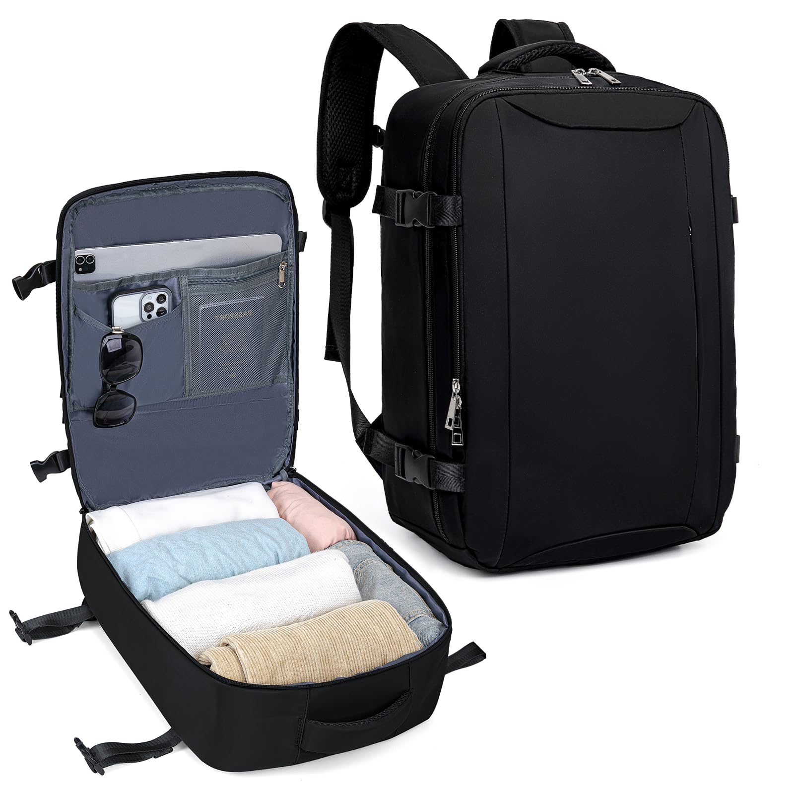 VMIKIVUpgraded 45x36x20cm Cabin Bag for Easyjet 2022 New 32L Lightweight Litre Carry on Backpack Travel Hand Lunggage Water Resistant Backpacks Fit up to 15.6 inch Laptop