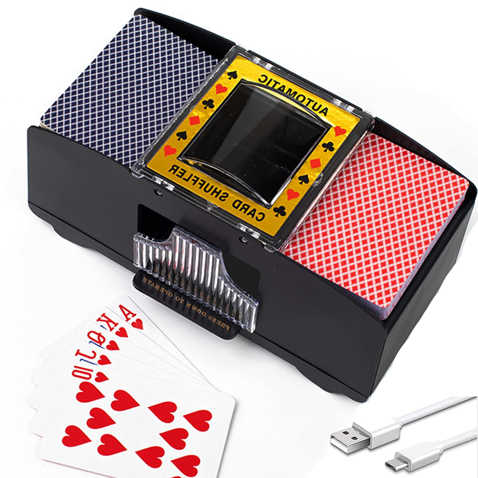 Miscelatore Carte Automatico A Batteria - Per Poker, Blackjack, Burraco, Fino A 2 Mazzi, Con Pulsante Singolo - Foto 9