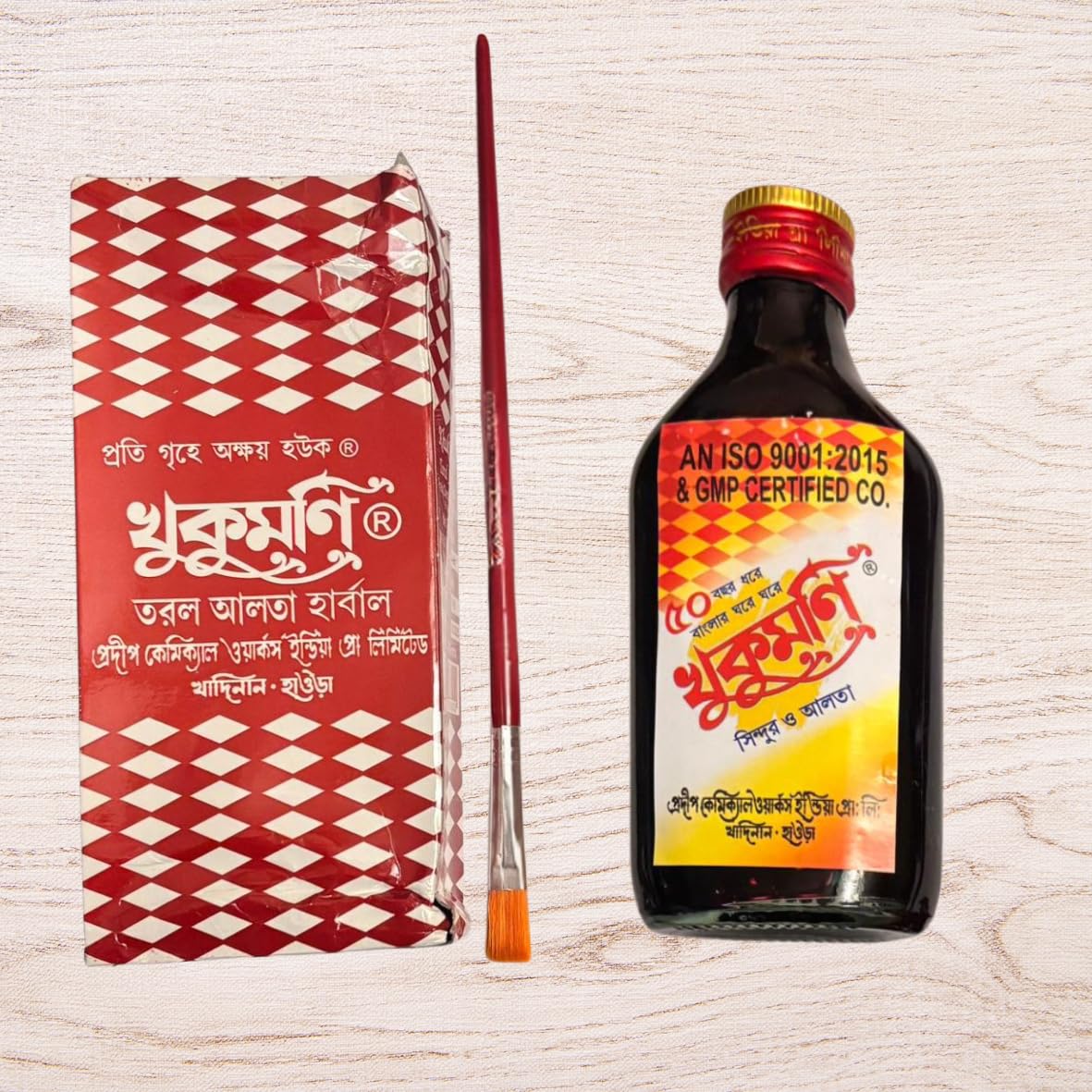 Traditional Shringaar Combo | Khukhumoni Original Taral Alta 100 ml + Application Brush | Chemical-Free, Skin Friendly & Natural-picture-22