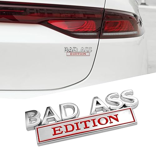 Calcomanía de metal para emblema de automóvil, calcomanía de metal para guardabarros 3D, emblema de edición de mal culo, etiqueta de modificación de