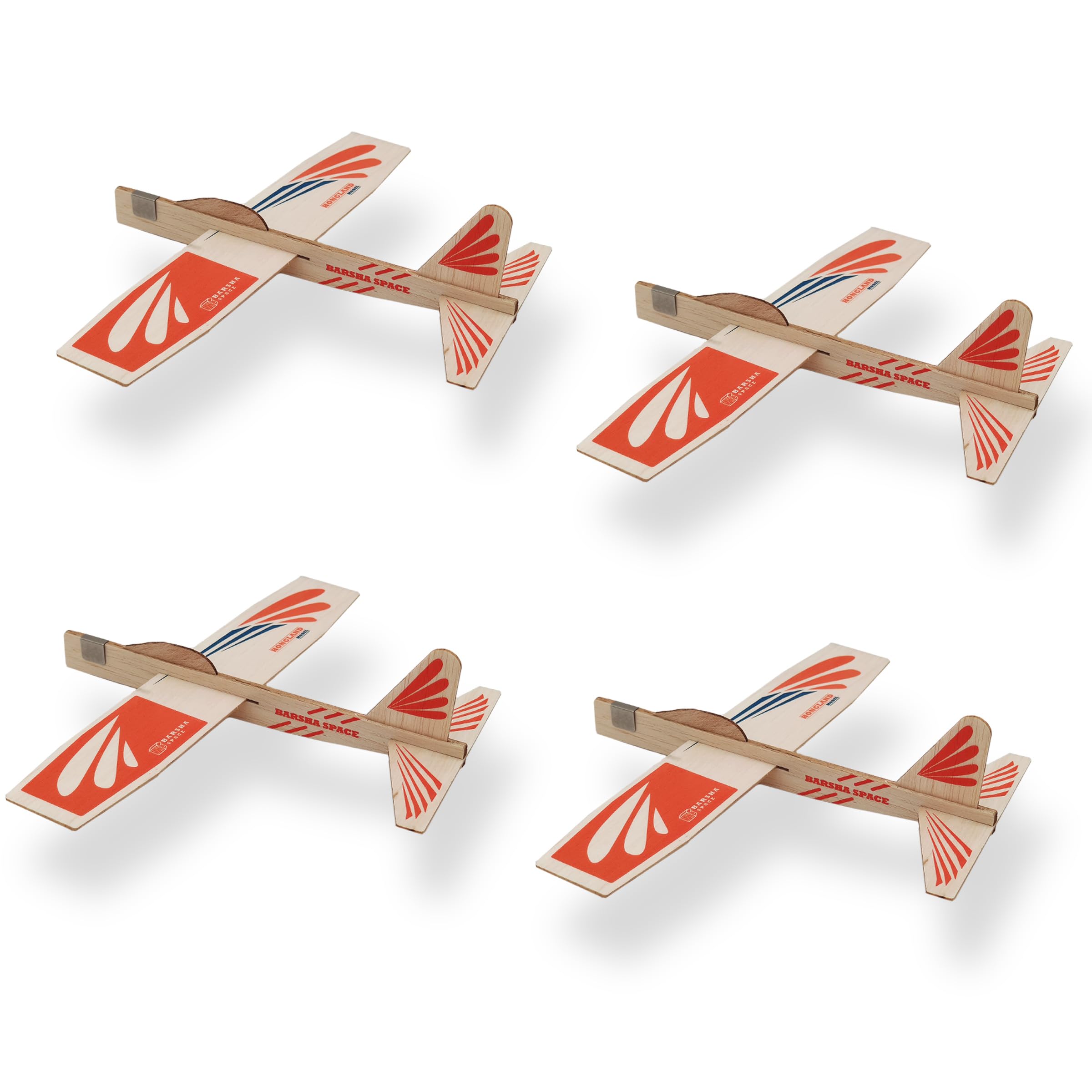 4-Pack Balsa Wood Airplane Glider Kits for Kids - Model Toy Airplane Set | Perfect for Outdoor Flying in Yards, Parks & Open Spaces
