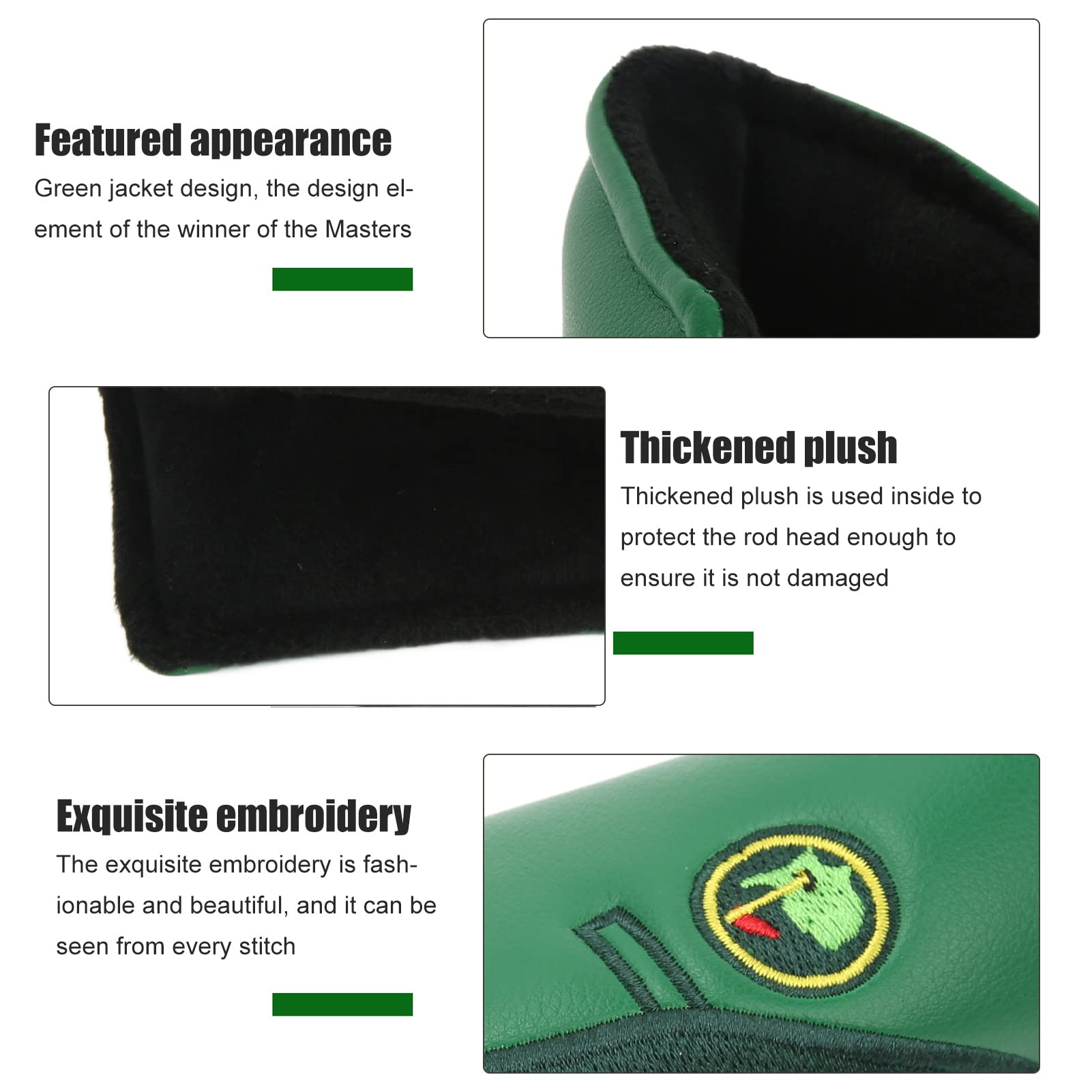 Copricapo Putter Golf, Protezione Impermeabile PU a Forma L, Accessorio Testa Bastone per Golfisti Professionisti e Amatoriali in Campo