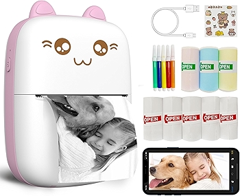 JEPEErbz C9 Mini Inkless Bluetooth Printer for Journals, Photos, and DIY Stickers