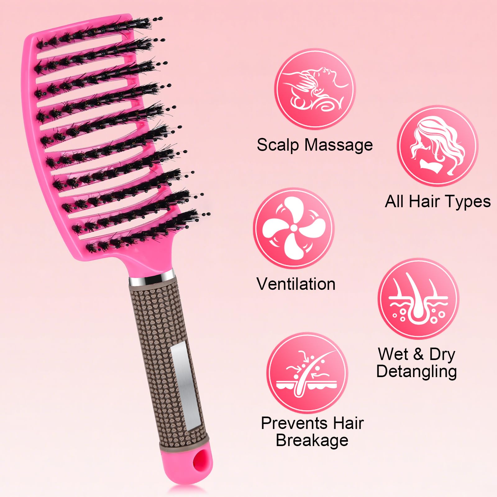 Detangle Hair Brush, Hair Extension Brush Faster Blows Drying - Image 3