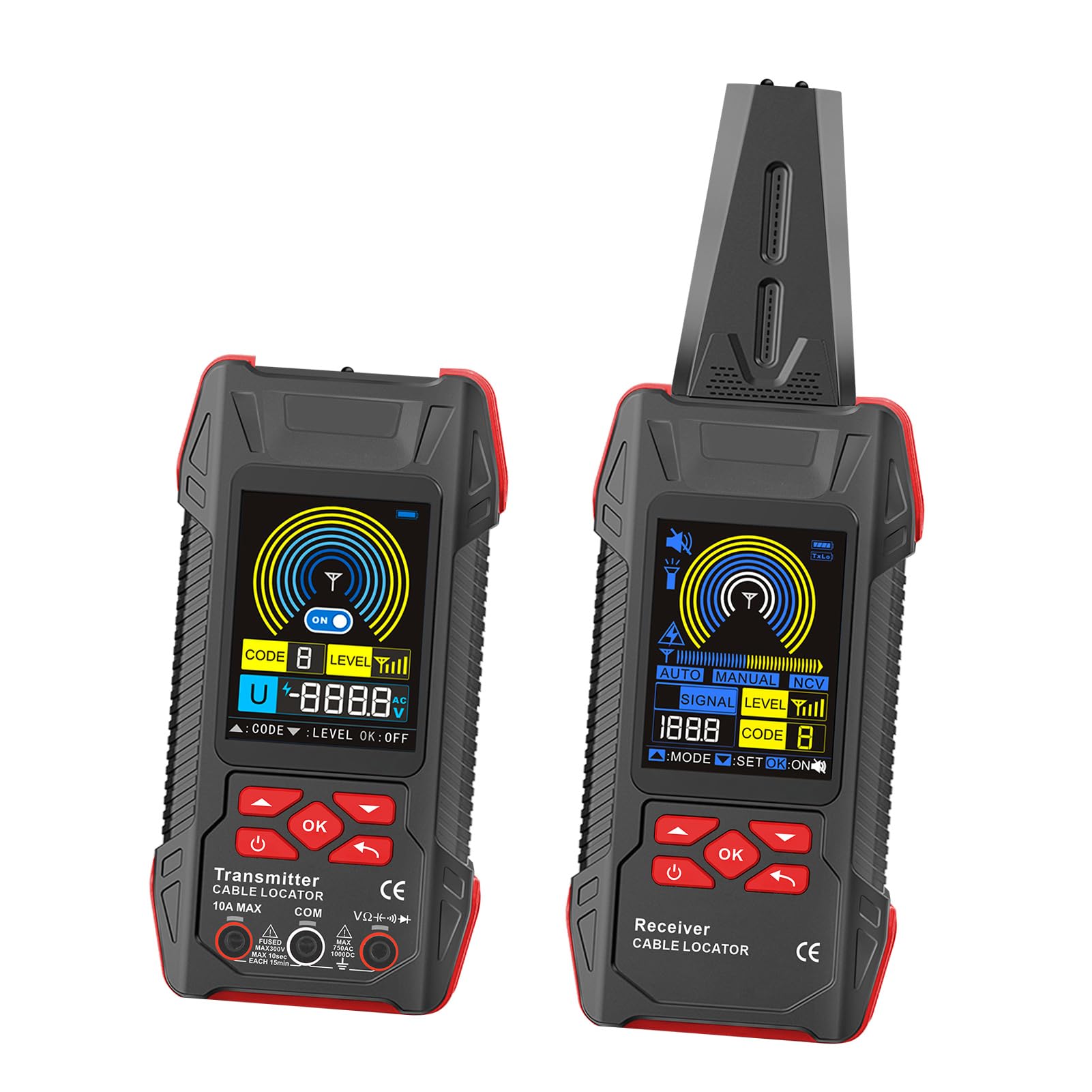 Detector de Cables Localizador de Cables Multifunción, Multímetro Digital Confiable con Linterna para Rastreo de Subterráneos, Ideal para Electricistas, ABS, 1 Unidad