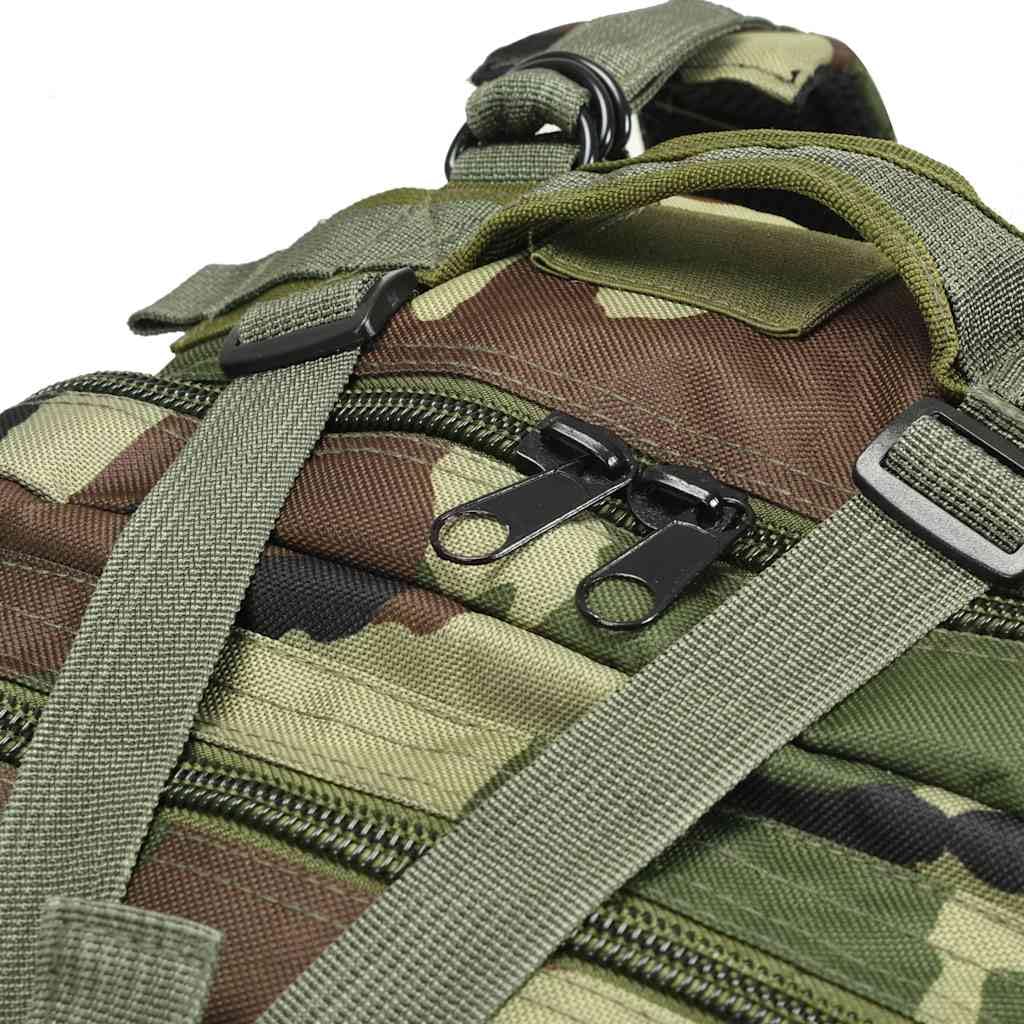 Plecak w stylu wojskowym, 50 l, moro, powlekany poliester Oxford, wyściełane, regulowane szelki, na wędrówki, podróże, kemping, z kieszeniami przednimi i paskami kompresyjnymi
