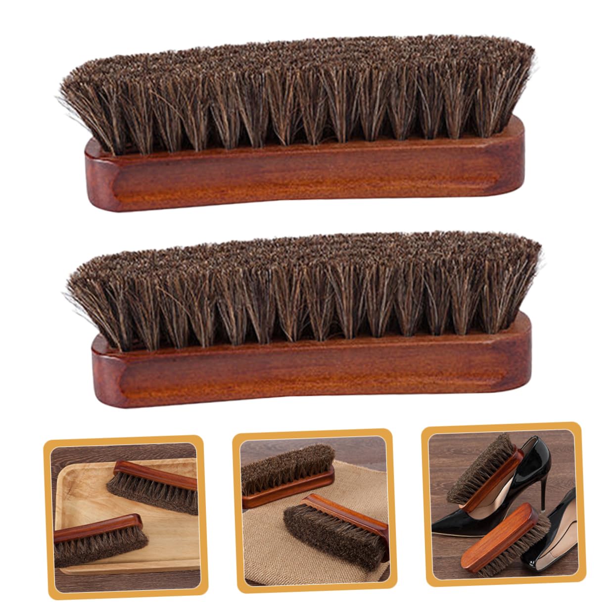 VALICLUD 8piezas Cepillo De Limpieza para Zapatos De Cuero Cepillo De Pelo De Caballo para Pulir y Cuidar Botas y Zapatos De Cuero Herramienta Duradera