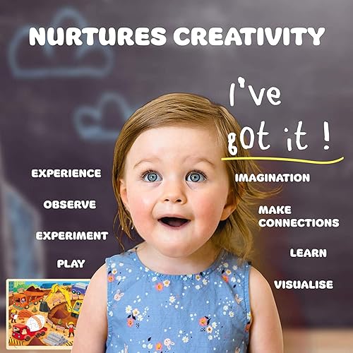 Miniatura 7 de Rompecabezas de 48 piezas para niños de 4 a 8 años, cada pieza es única, rompecabezas de madera para sitios de construcción para niños y niñas de 3,