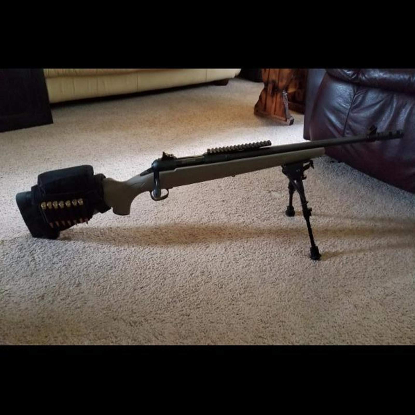 EVNNO Rifle Ammo Holder,Rifle Buttstock, Adjustable Tactical Cheek Rest