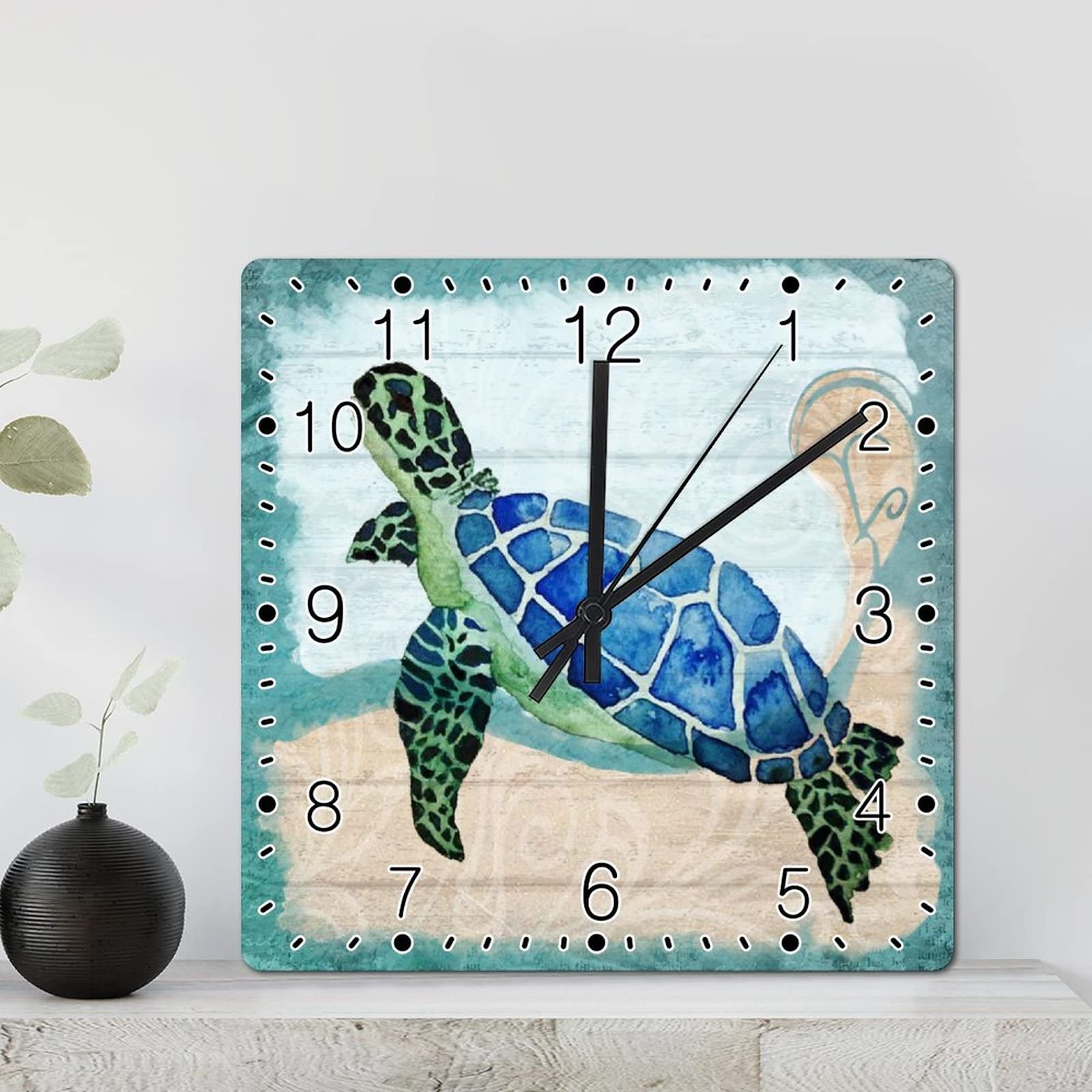 Horloge murale tortue de mer 30cm pour embellir un salon au mur vide
