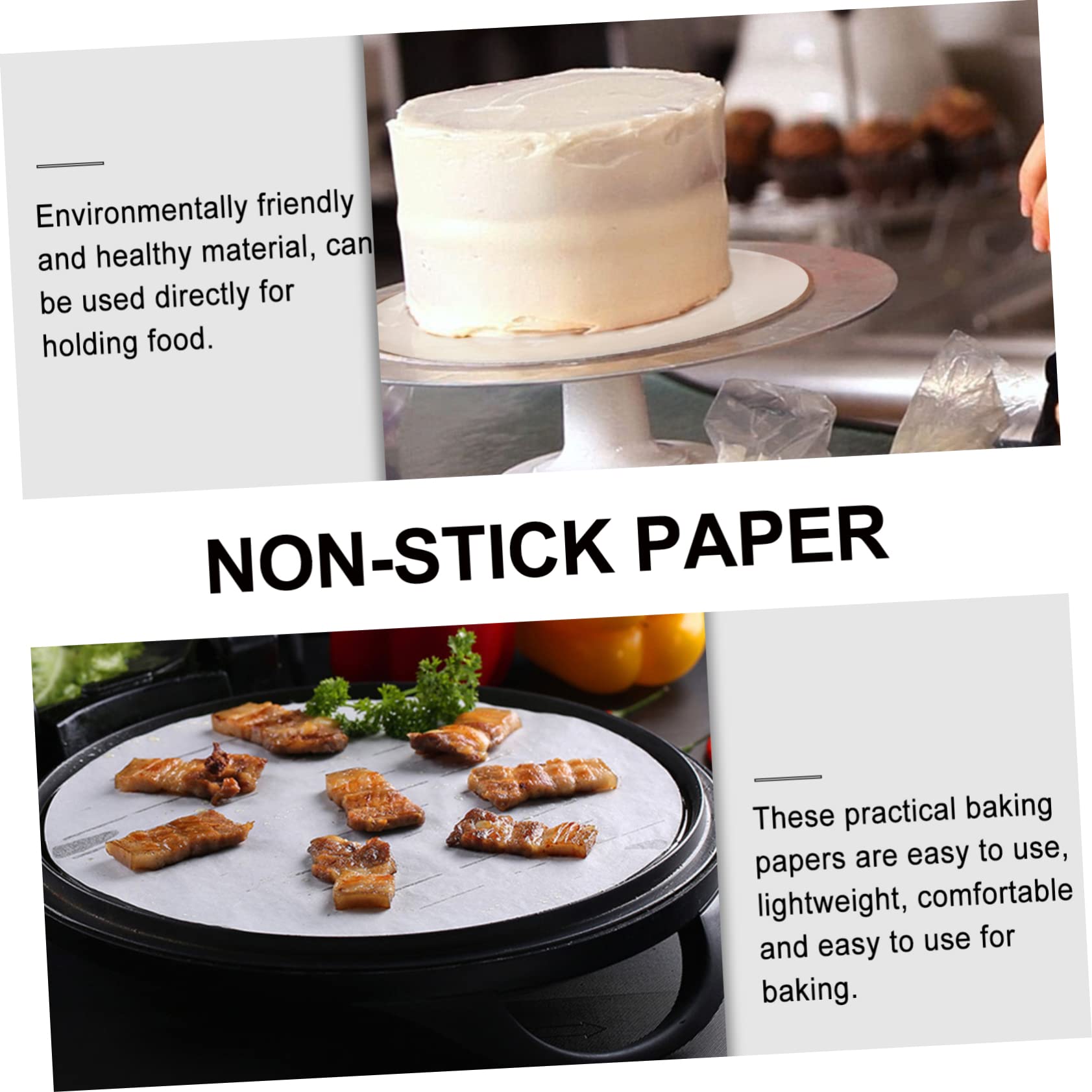Carta da Forno Antiaderente Rotonda 500 Pezzi Bianca | Uso in Air Fryer e Microonde, Carta Oliata Leggera e Resistente All’olio, Forniture per Cottura