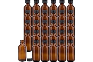 Bekith 2 oz Amber Boston Round Glass Whiskey Sample Bottles