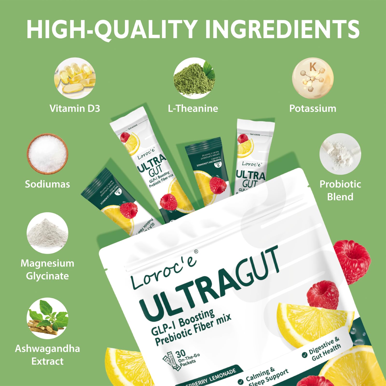 Amazon.com: UltraGut GLP-1 Booster Fiber Mix Drink, Cortisol Reducer &  Sleep Aid, for Weight Loss & Gut Health