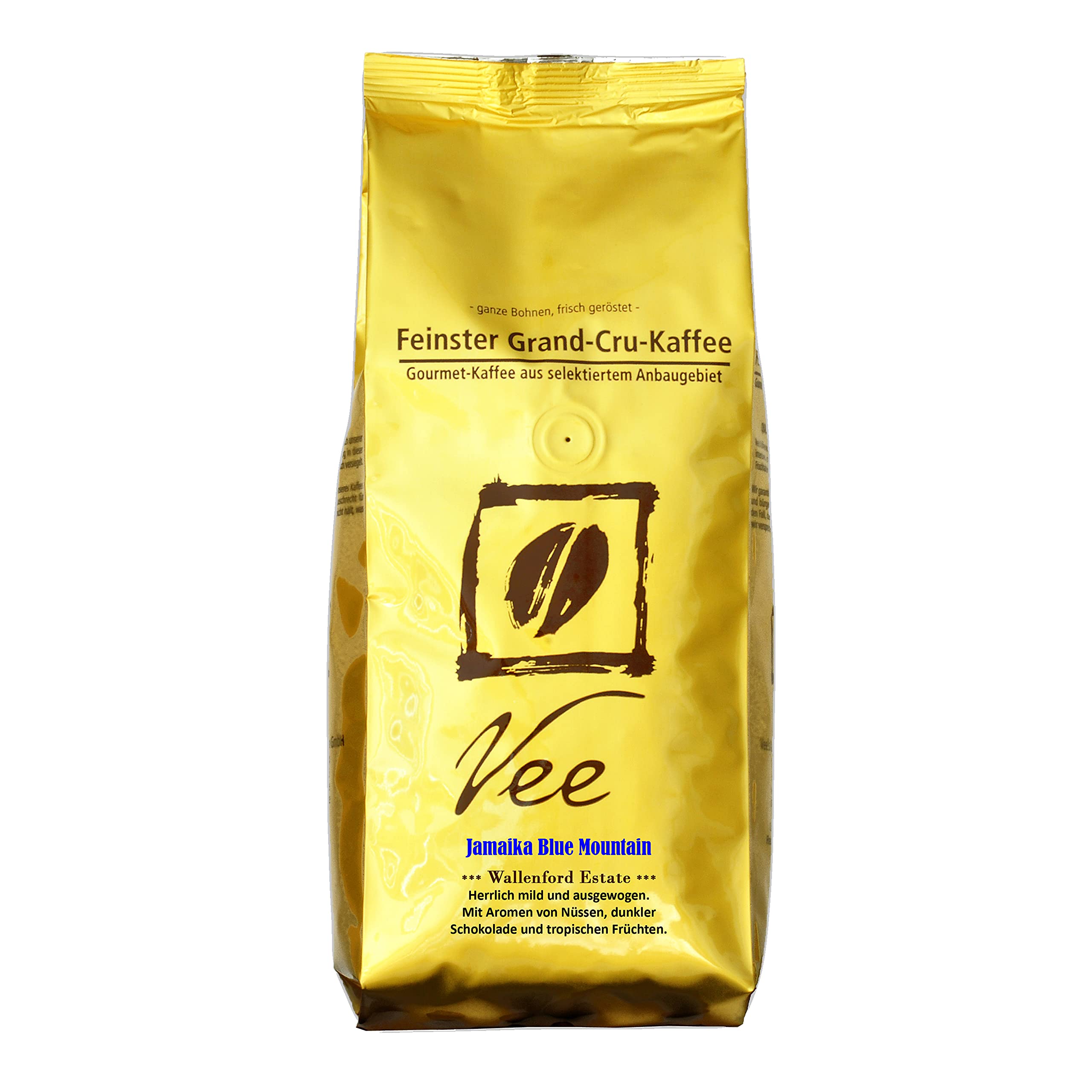 VEE Jamaica Blue Mountain "Wallenford Estate" 500g - Medium Roast - Whole Bean - Filter Coffee - 1 x 500g