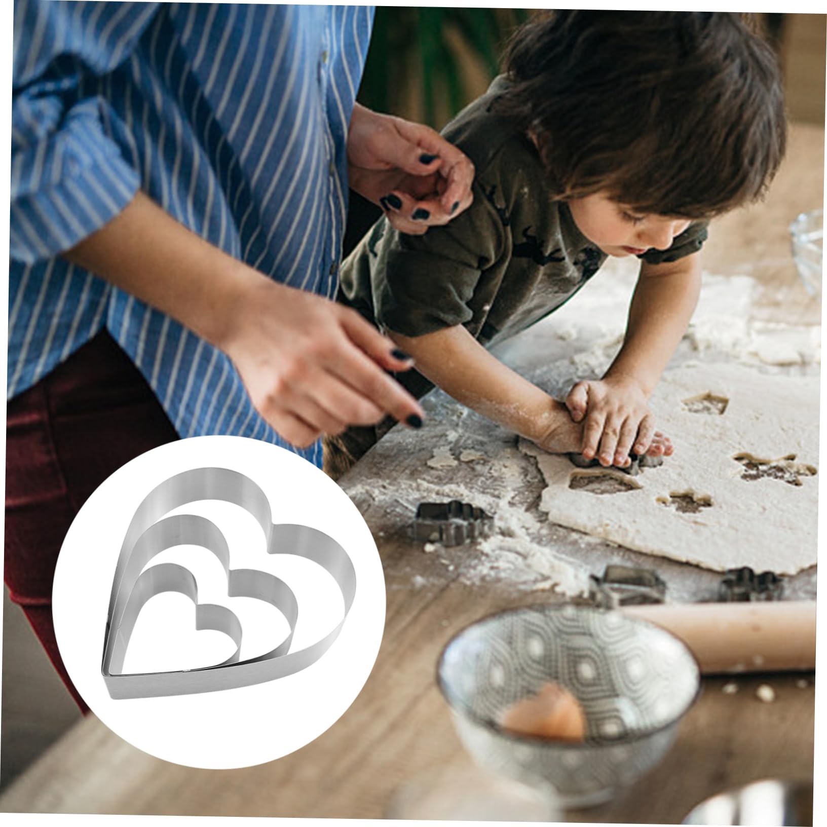 FUNOMOCYA Unique Heart Cake Tin Stainless Steel Mousse Ring Cake Mold Perfect for Valentines Day