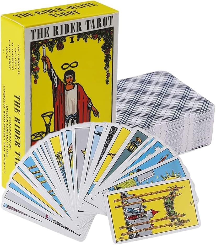 Waite Tarot Cards with Guide Book, 78 Rider Tarot Cards for Fate Divination Party Card Games