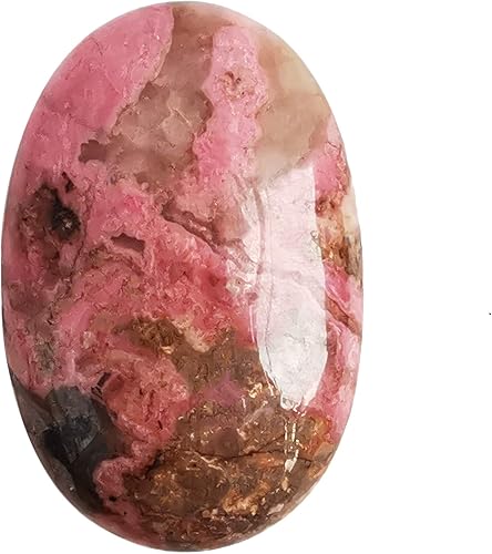 Rodonita natural ovalada, bolsillo de palma curativa, cristal curativo, spa, piedra energética, cristales y piedras curativas