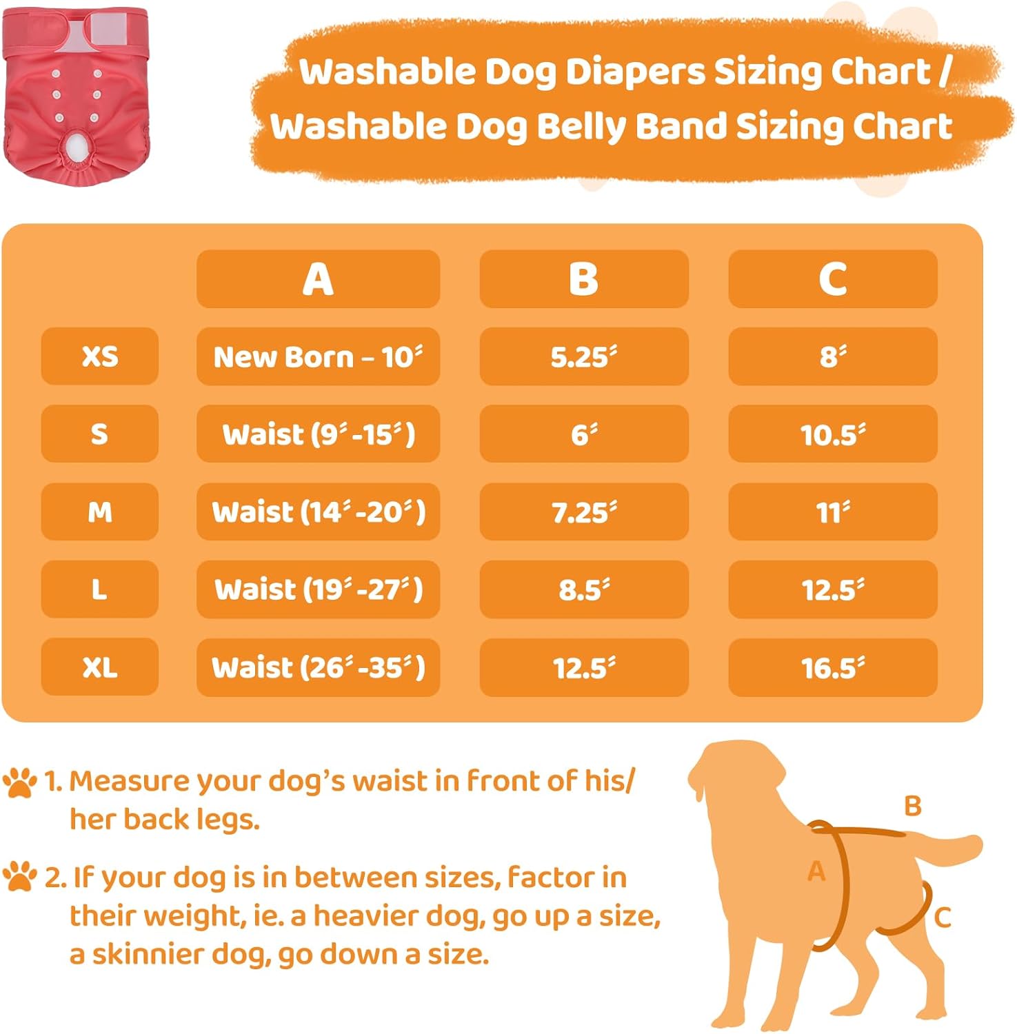 Dog Diapers Female Washable Reusable, 3-Layer Absorbent Female Dog Diapers for Heat and Incontinence, Doggie Puppy Diapers Female Period Panties (3 Pack, Extra Large)
