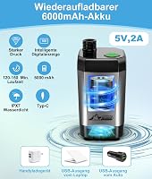 WADEO Hordozható Campingzuhany Akkumulátorral és Pumpával, 6000-8000mAh Töltödhető Akkus Kültéri Zuhany 2