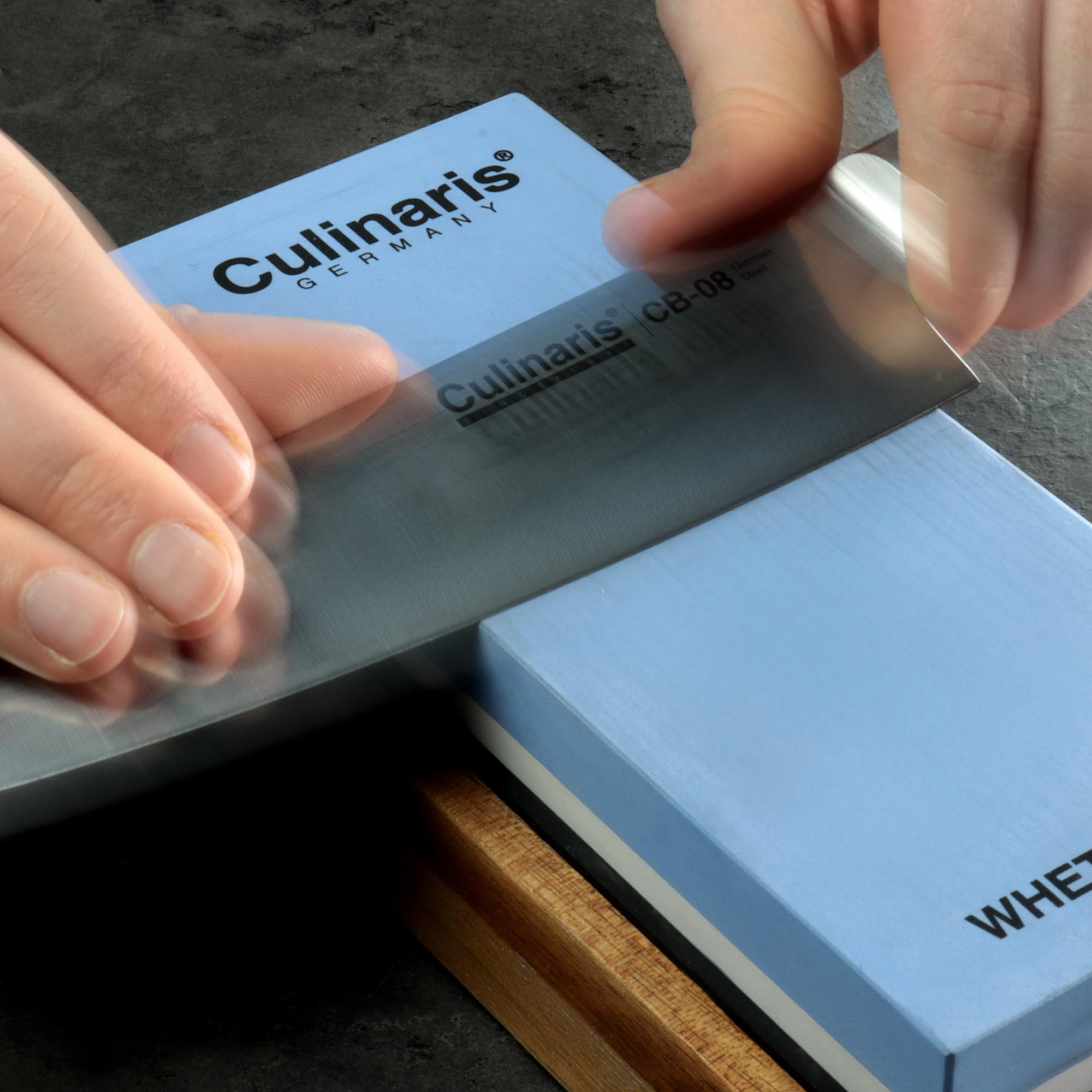 Schleifstein | Nass-Schleifstein | Set 5-teilig | 3000/8000 | für perfekte Schärfe und zum Polieren | Culinaris