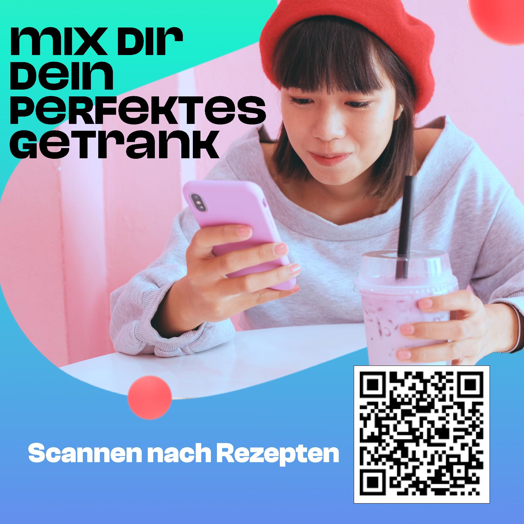 BubbleMania Bubble Mania Frucht Bubble Tea Sirup für Bubble Tea MIX – Erdbeere, Grüner Apfel, Pfirsich, Wassermelone | Getränke Sirup für Cocktails, Bubble Tea, Eis & Kuchen | 4 x 500 ml
