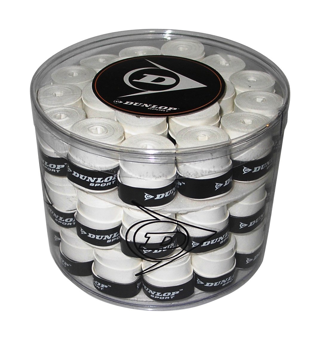 DUNLOP Tour-Dry overgrip Vaso da 60 Pezzi, Colore: Bianco