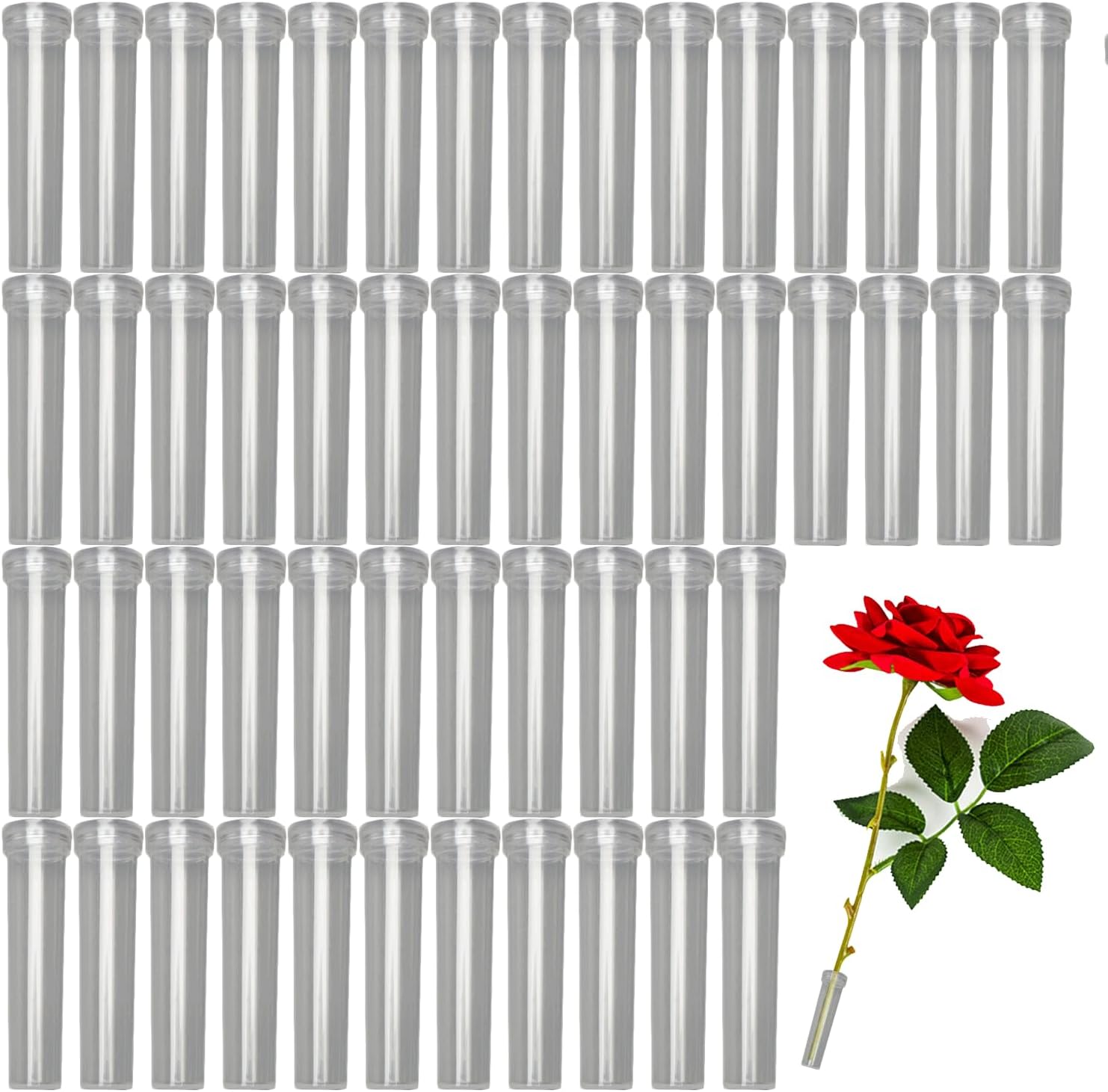 100pcs Floral Water Tubes,3 * 0.7inch Clear Plastic Flower Tubes,Flower