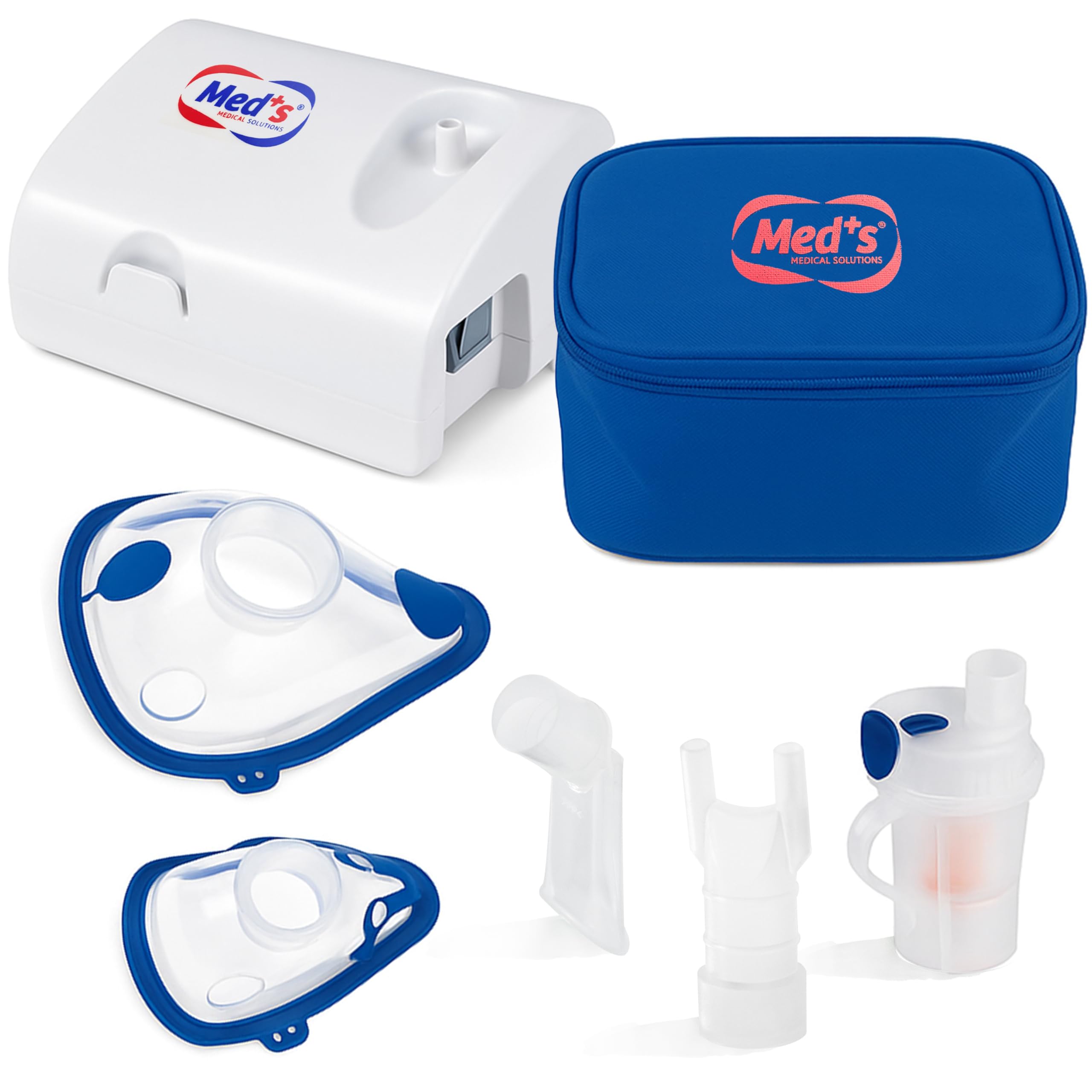 NEOSOL POCKET Aerosol portatile con mini compressore e ampolla a due velocità, maschera Adulto e Pediatrica