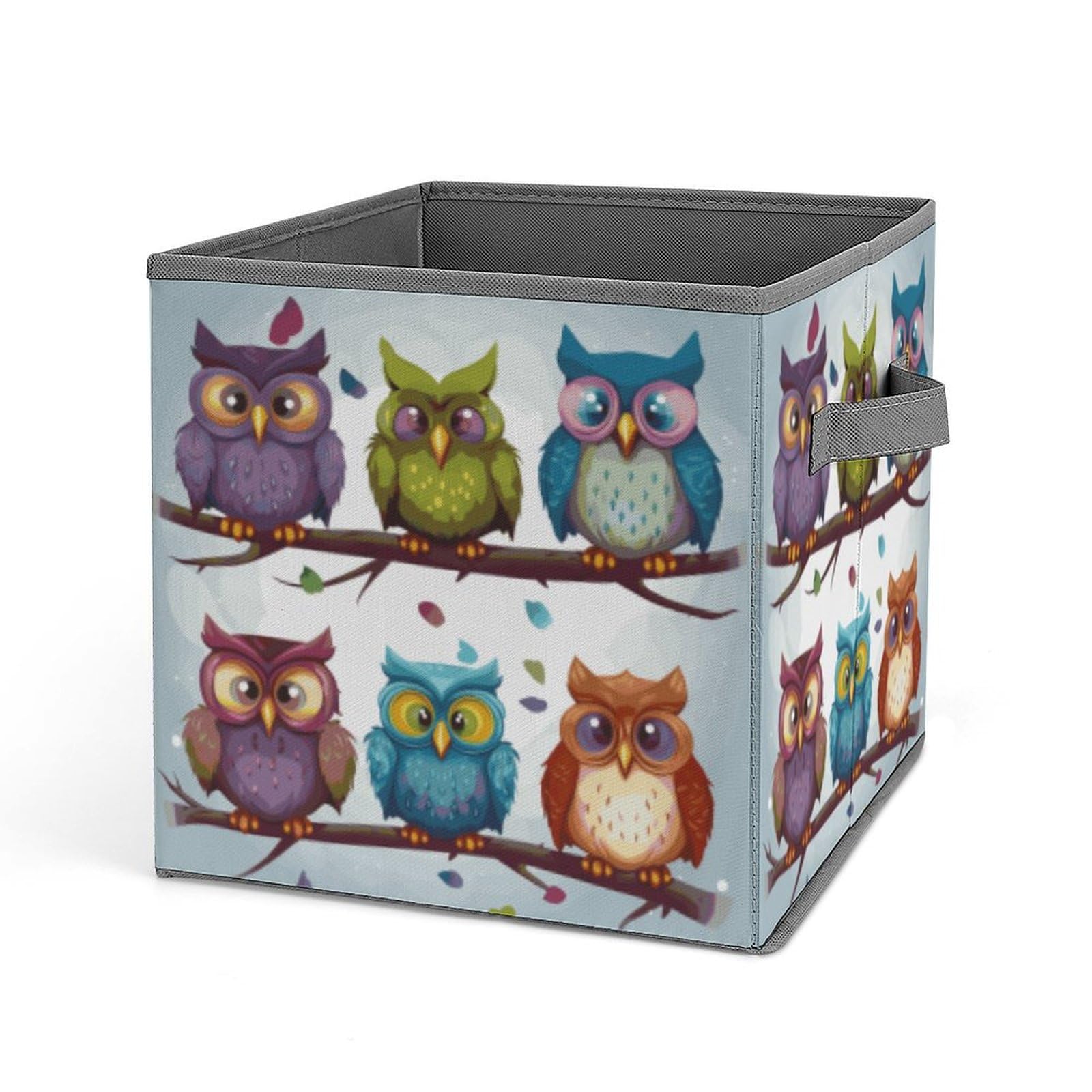 Panier de rangement pliable hiboux et oiseaux pour organiser vos placards