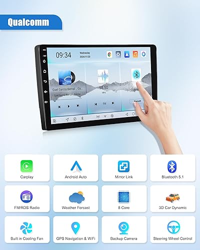 Miniatura 4 de 8 Core Qualcomm Android Car Stereo para Beetle 2004-2010 Pantalla táctil de 9 pulgadas con CarPlay Android Auto 4G+64G Ventilador de enfriamiento