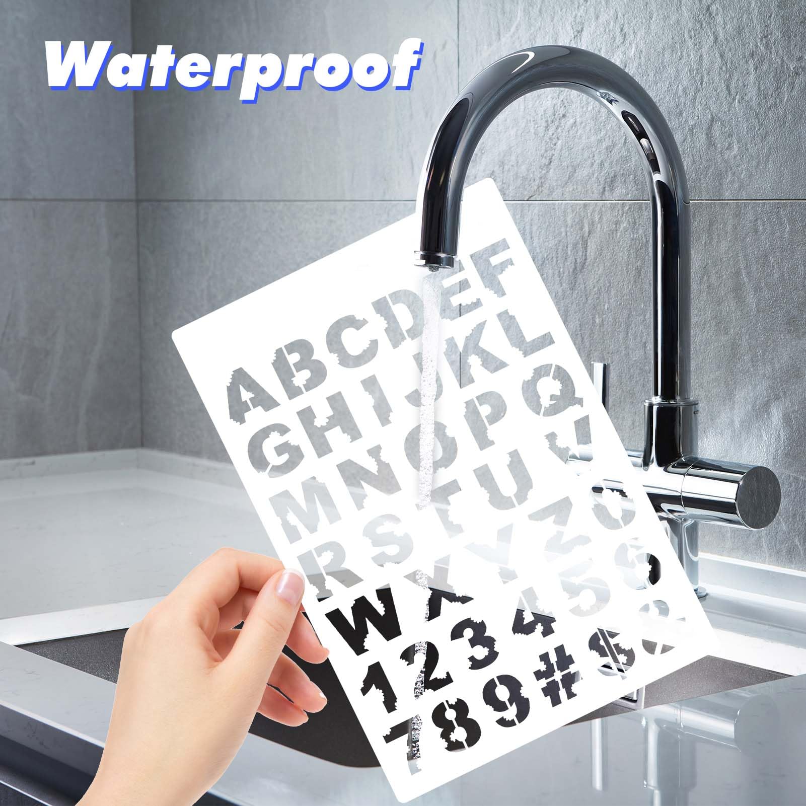 Qpout 20 Pack Letter and Number Stencils, Reusable Plastic Alphabet Stencils Journal Supplies Templates for Drawing Scrapbooking DIY Card Wall Notebook Drawing Craft Templates - Image 4