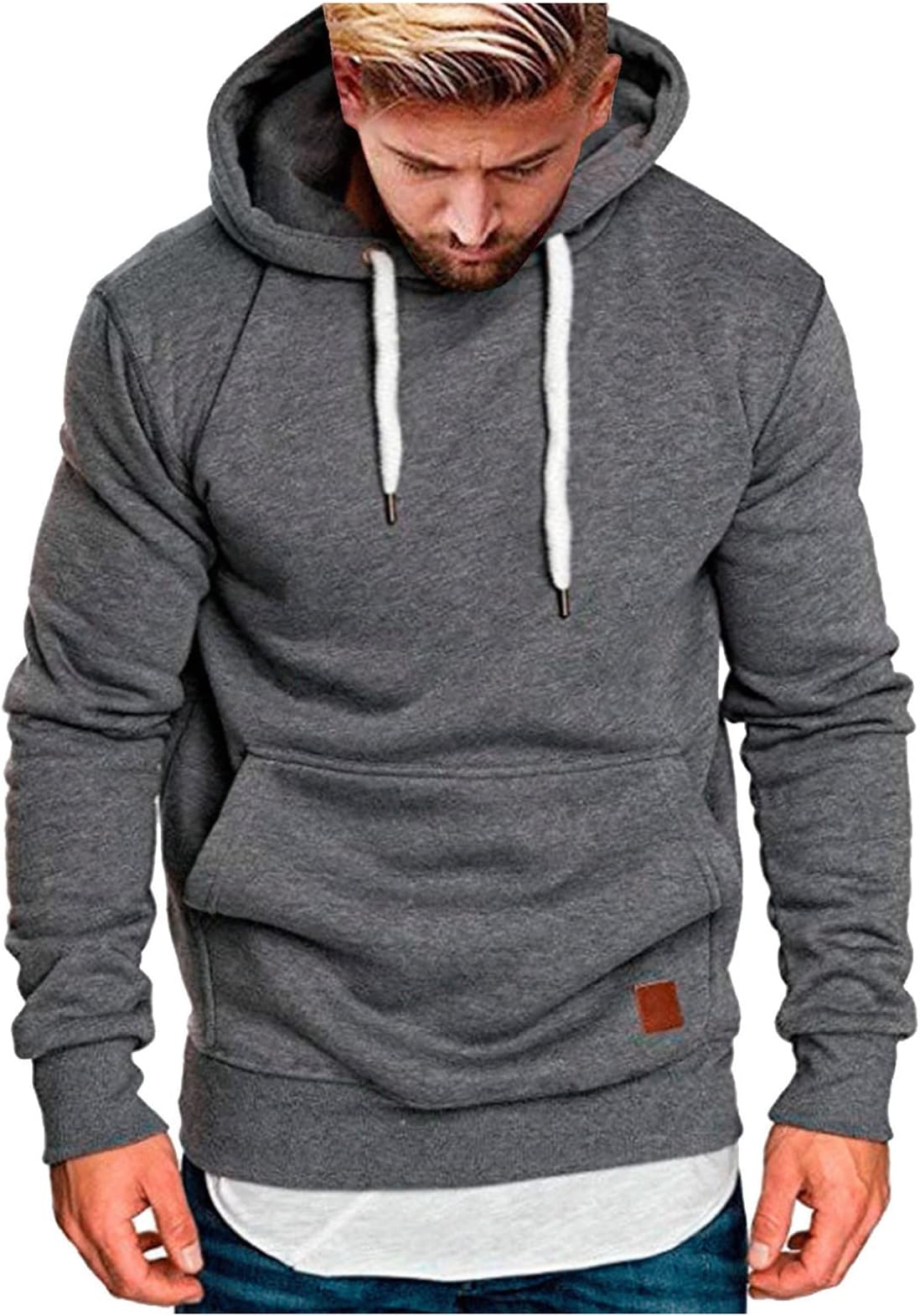 Men's Training Hoodie with Large Pullover Running Jumper