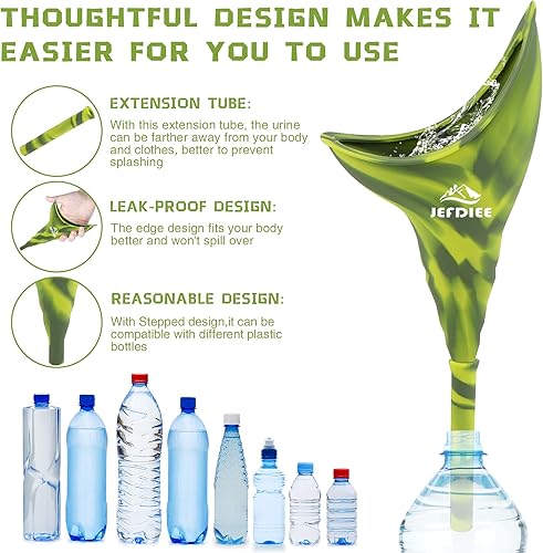 Miniatura 3 de JefDiee Dispositivo de micción femenina embudo de orina de silicona que permite a las mujeres orinar de pie