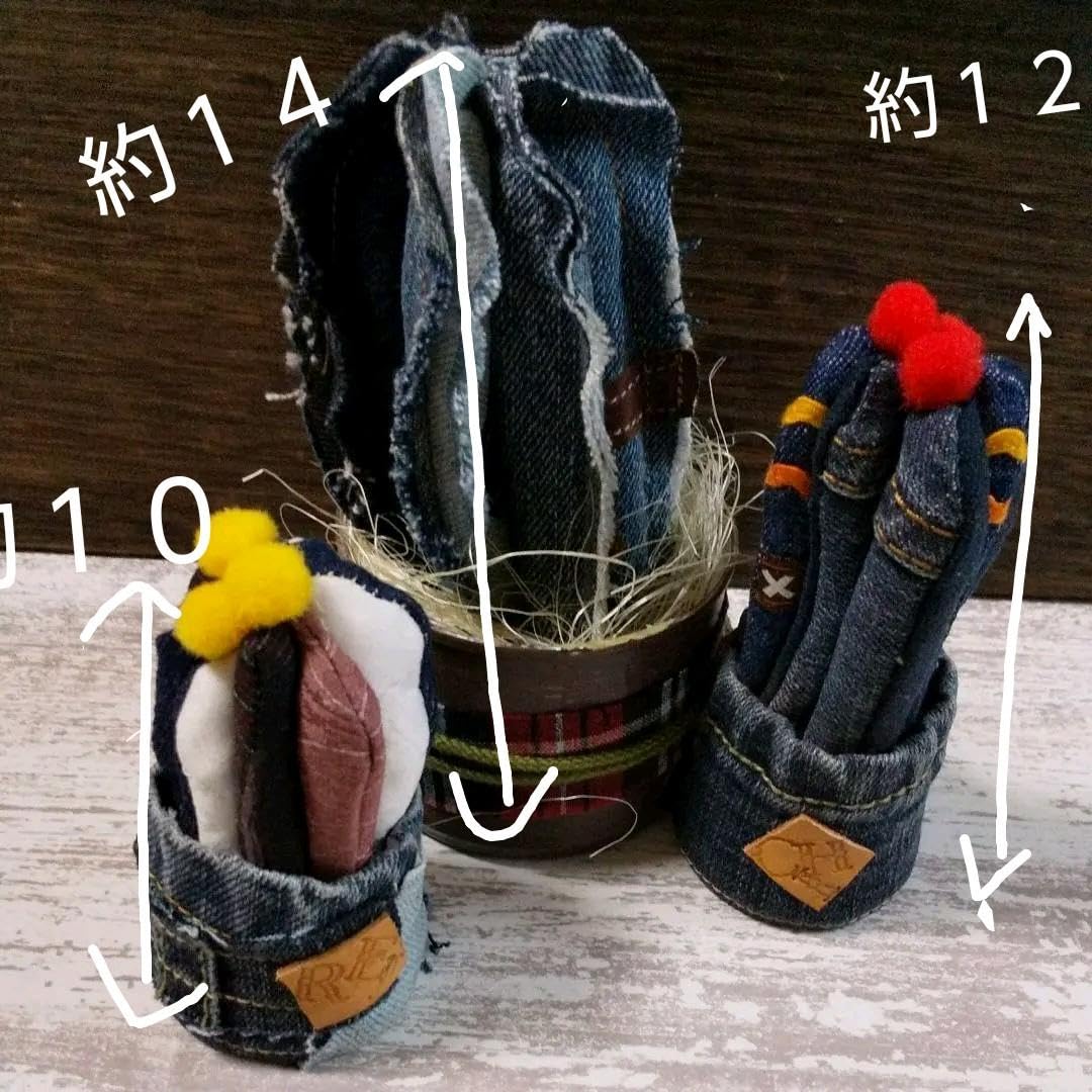 Amazon.co.jp: 22.55 デニムリメイク 植物 サボテン インテリア
