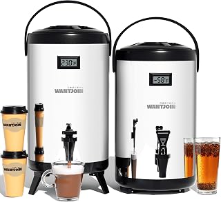 WantJoin 2 Pack Insulated Beverage Dispenser-75 Cup Hot&Cold water Urn for Catering-Stainless Steel Premium 12 L/3.2 Gallon Hot Drink Dispenser with Spigot for Coffee & Hot tea,Cold Milk,Water,Juice