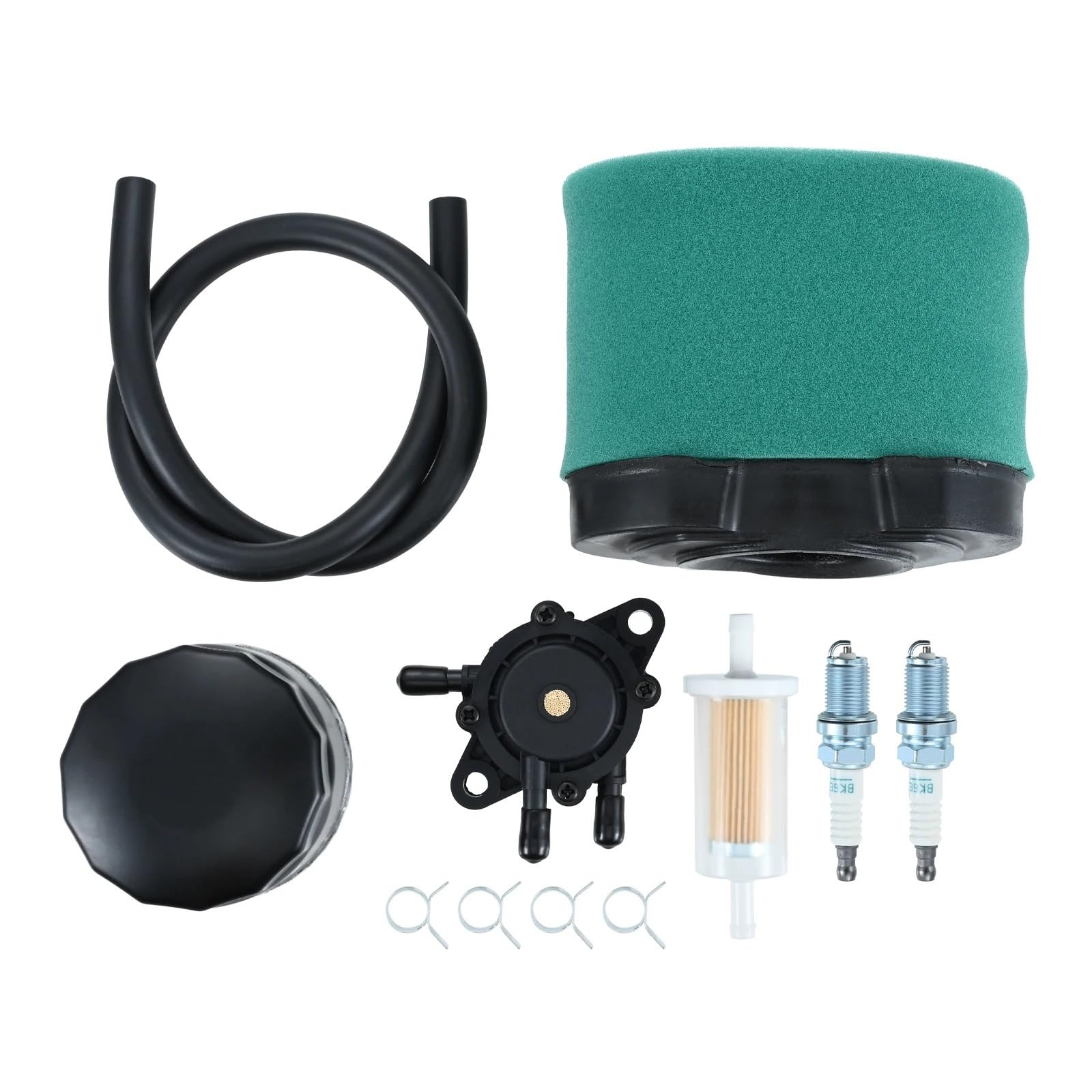 PEGGYLIN Filtro de Aire con prelimpiador, Bomba de Combustible, bujía y Kit de Filtro de Combustible, reemplazo Apto for Briggs Stratton 792105, 593240, 276890, 4233
