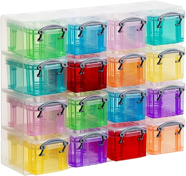 Really Useful Box 16x0.14 Litre Plastic Storage Box Organiser Clear & Assorted